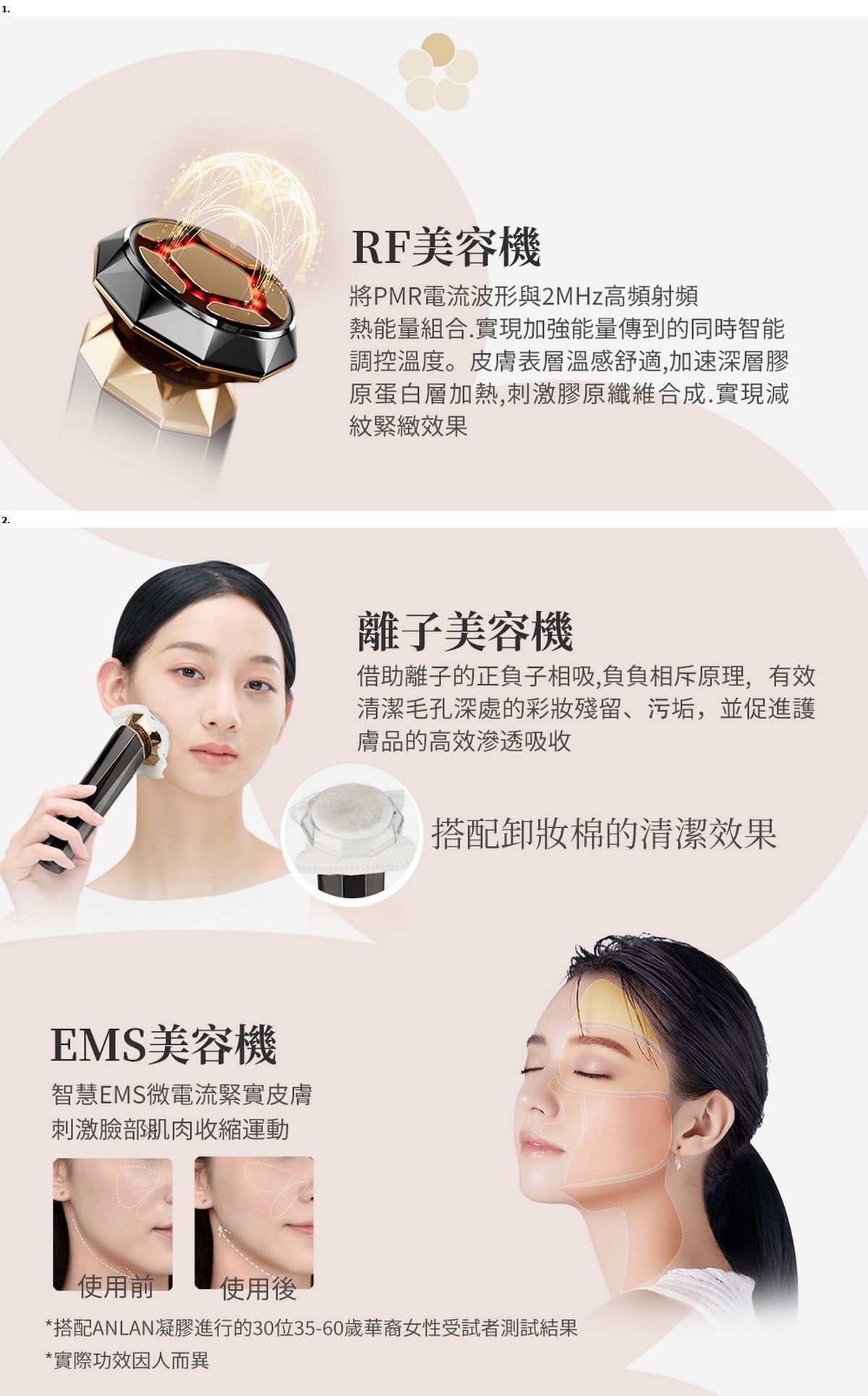 ANLAN - 18K 晶鑽射頻美容儀Pro(黑金色)|射頻儀|EMS微電流|面部按摩器|多功能美容儀|導出儀|LED光療機|射頻機|導入儀|家用美容儀 ADRY31-01A