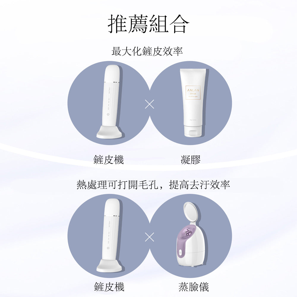 ANLAN - (白色) 六合一 紅藍光超聲鏟皮機 ACPJ31-02A ANLAN