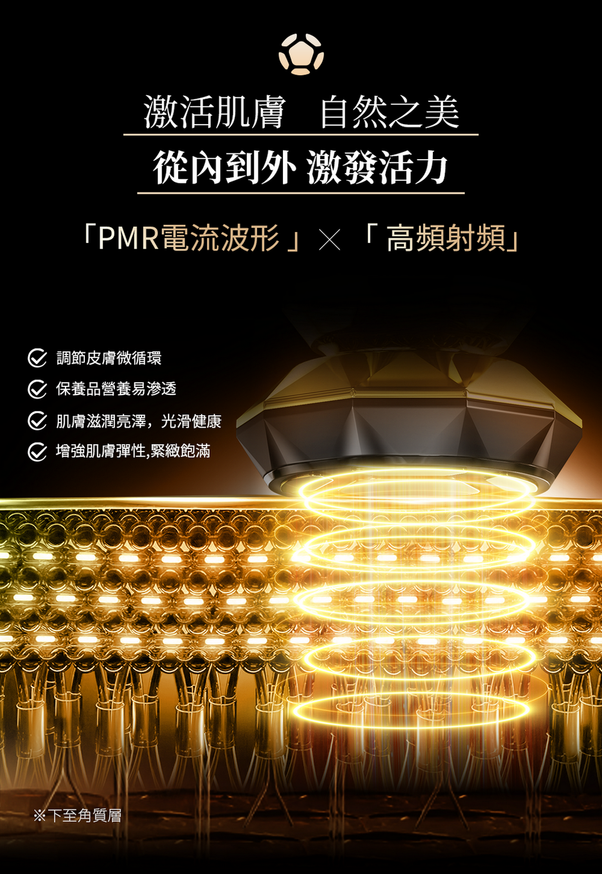 ANLAN - 18K 晶鑽射頻美容儀Pro(黑金色)|射頻儀|EMS微電流|面部按摩器|多功能美容儀|導出儀|LED光療機|射頻機|導入儀|家用美容儀 ADRY31-01A