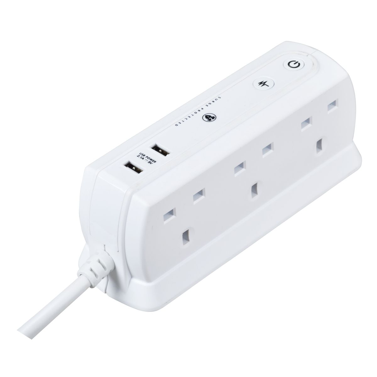 Masterplug - SRGDU62MW2 6插位 2xUSB 2米拖板 Masterplug