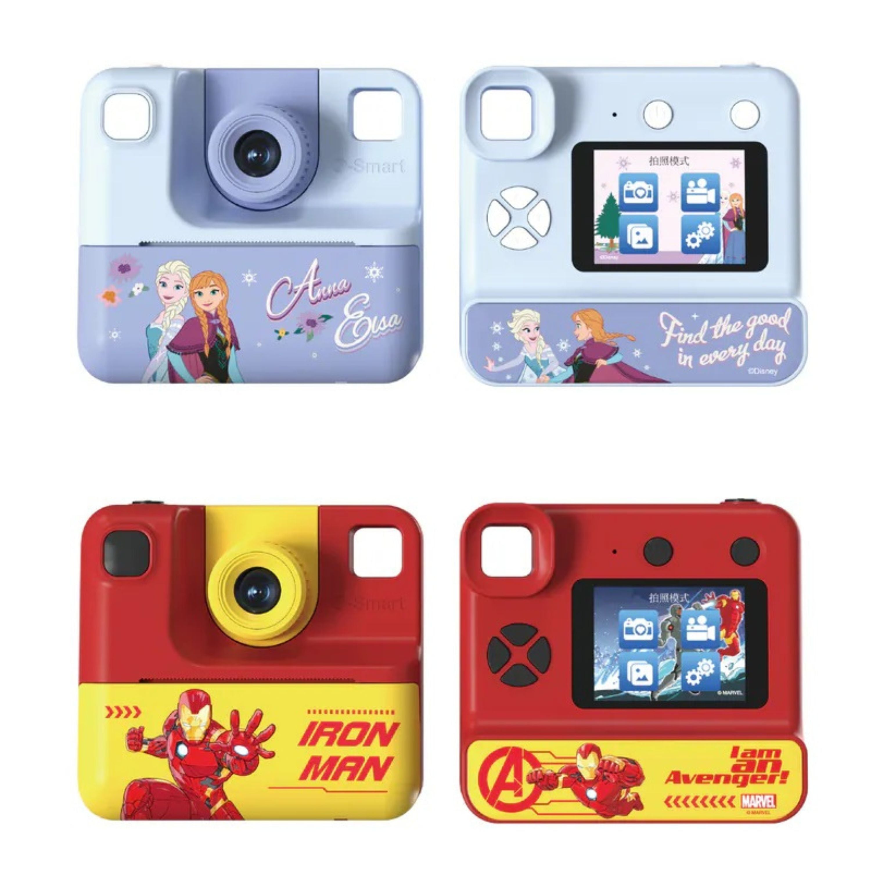 【BEST GIFT FOR KIDS】Kids Instant Print Camera | Kids Thermal Print Camera | for 3-12 Years Kids | Frozen Elsa and Anna | Iron Man【送給孩子的最佳禮物】兒童印刷相機 | 冰雪奇緣艾莎和安娜 | 鋼鐵俠 I-SMART