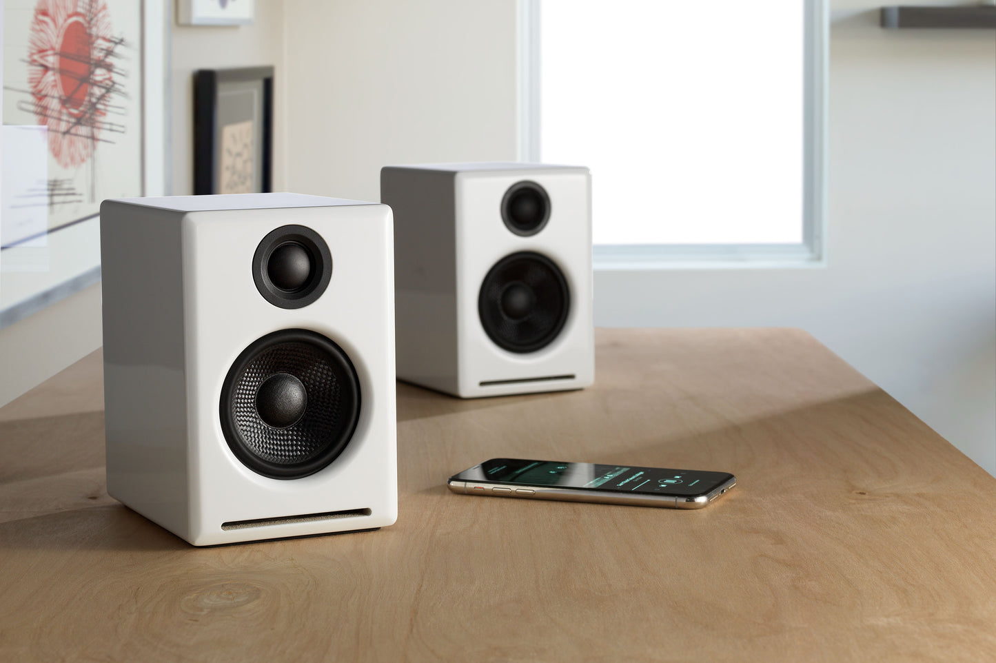 Audioengine A2+ 2025升級版 主動式立體聲藍牙書架喇叭-白色 Audioengine A2+ (AptX HD version, Type C) Power Wireless Speaker - White