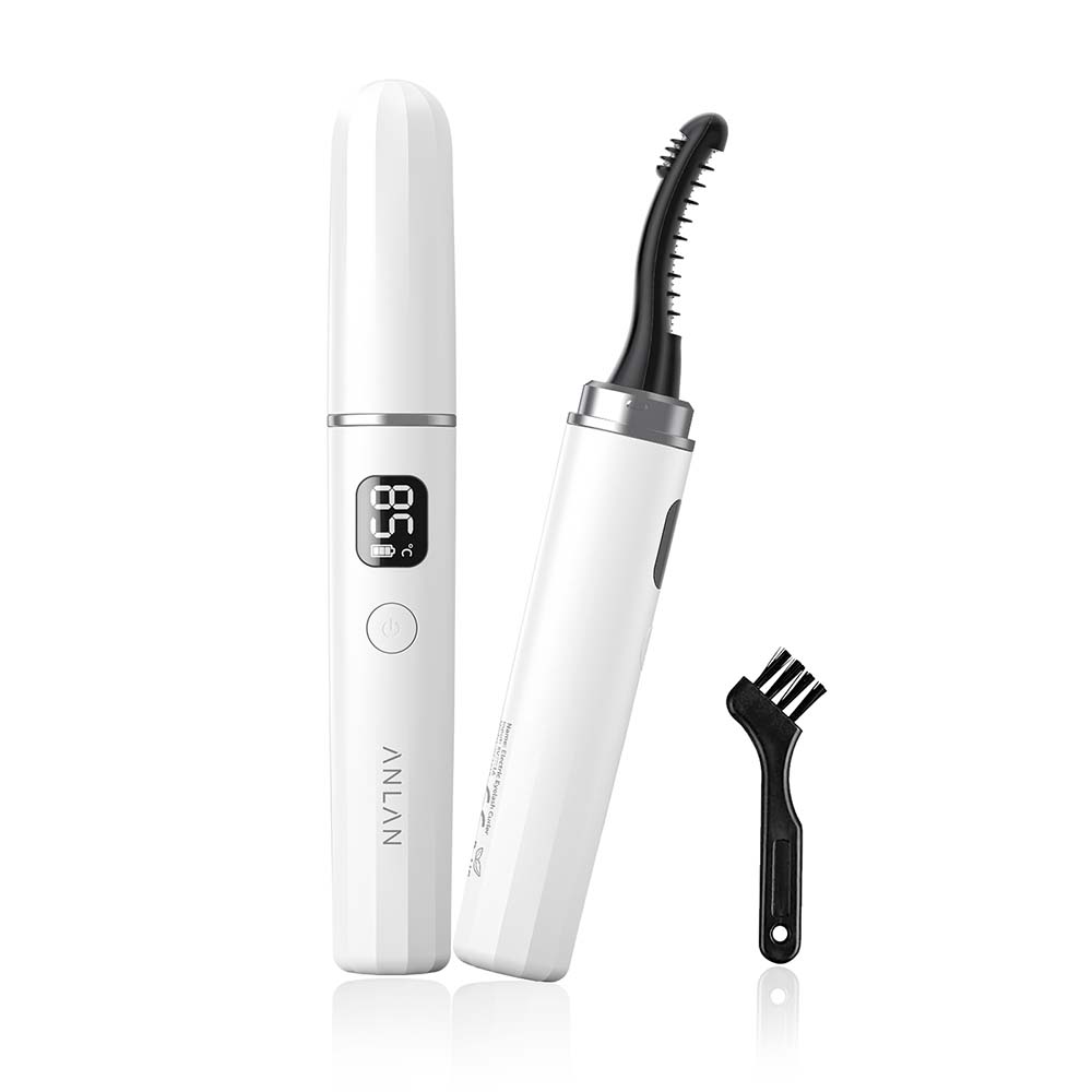 ANLAN - 日本菱鑽睫毛卷翹器|雙頭睫毛卷翹器|電睫毛棒|燙眼睫毛棒|睫毛捲曲器|電睫毛機|發熱眼睫毛棒|充電式電睫毛棒|手提卷睫毛|捲眼睫毛器(白色)AJMJ31-02A ANLAN