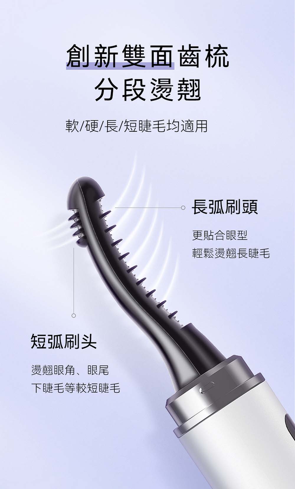 ANLAN - 日本菱鑽睫毛卷翹器|雙頭睫毛卷翹器|電睫毛棒|燙眼睫毛棒|睫毛捲曲器|電睫毛機|發熱眼睫毛棒|充電式電睫毛棒|手提卷睫毛|捲眼睫毛器(白色)AJMJ31-02A ANLAN