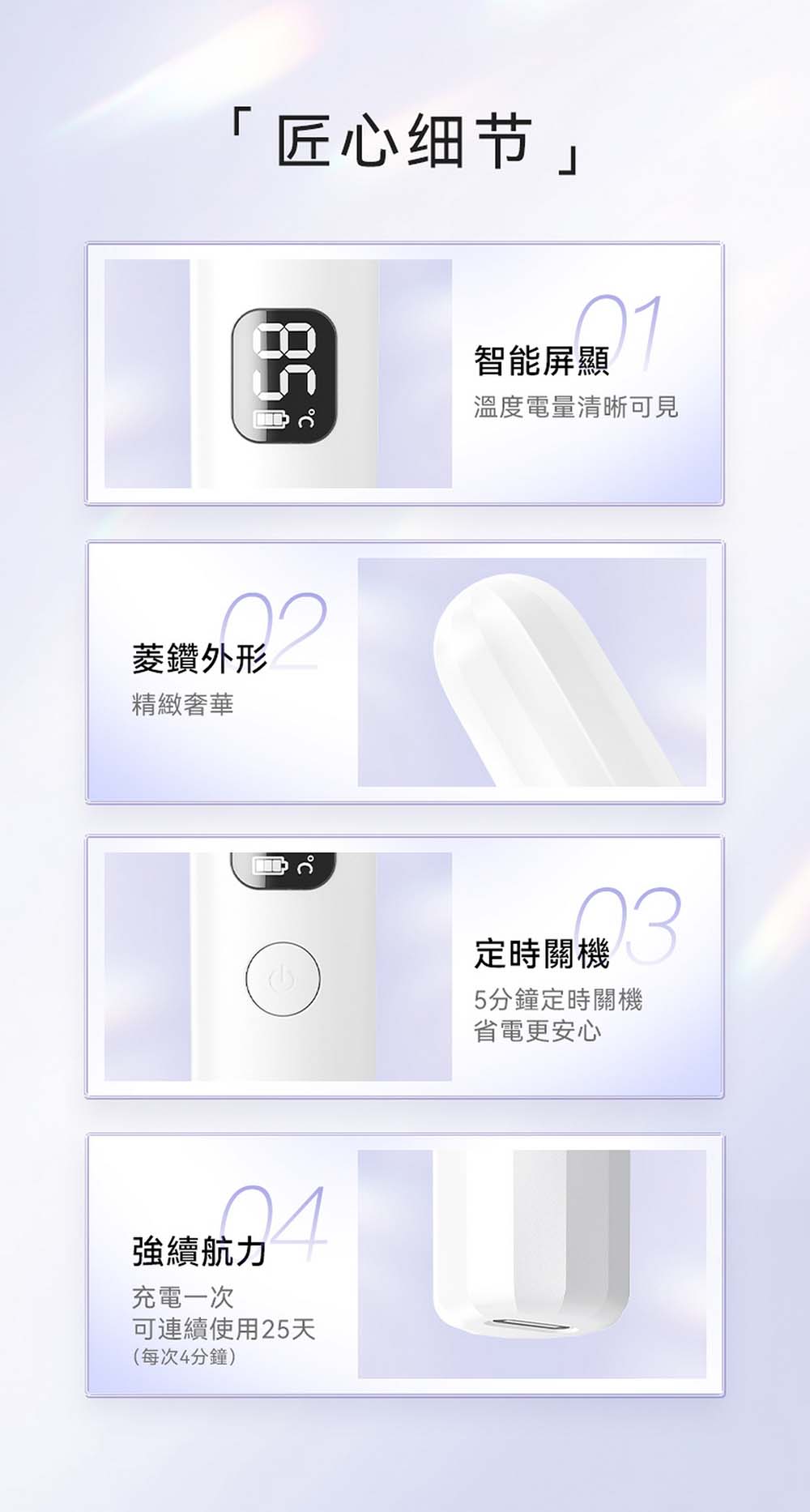 ANLAN - 日本菱鑽睫毛卷翹器|雙頭睫毛卷翹器|電睫毛棒|燙眼睫毛棒|睫毛捲曲器|電睫毛機|發熱眼睫毛棒|充電式電睫毛棒|手提卷睫毛|捲眼睫毛器(白色)AJMJ31-02A