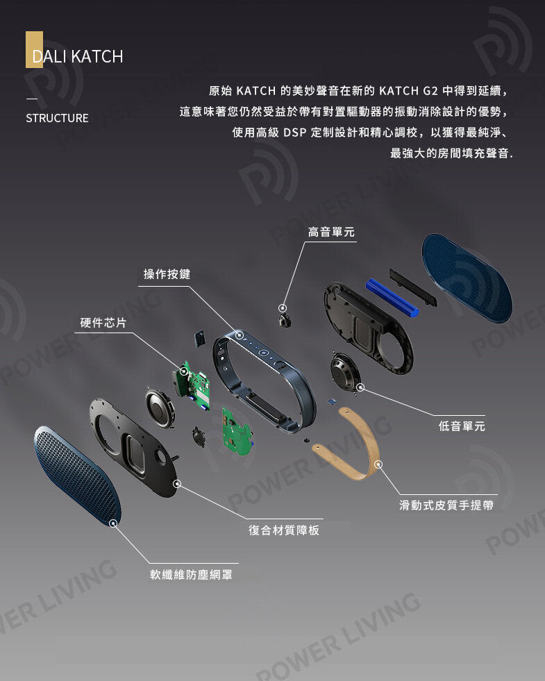 Dali - Katch G2 藍牙喇叭焦糖白支持AptXHD(24bit/48kHz) WhatHiFi 5星評級播放30小時