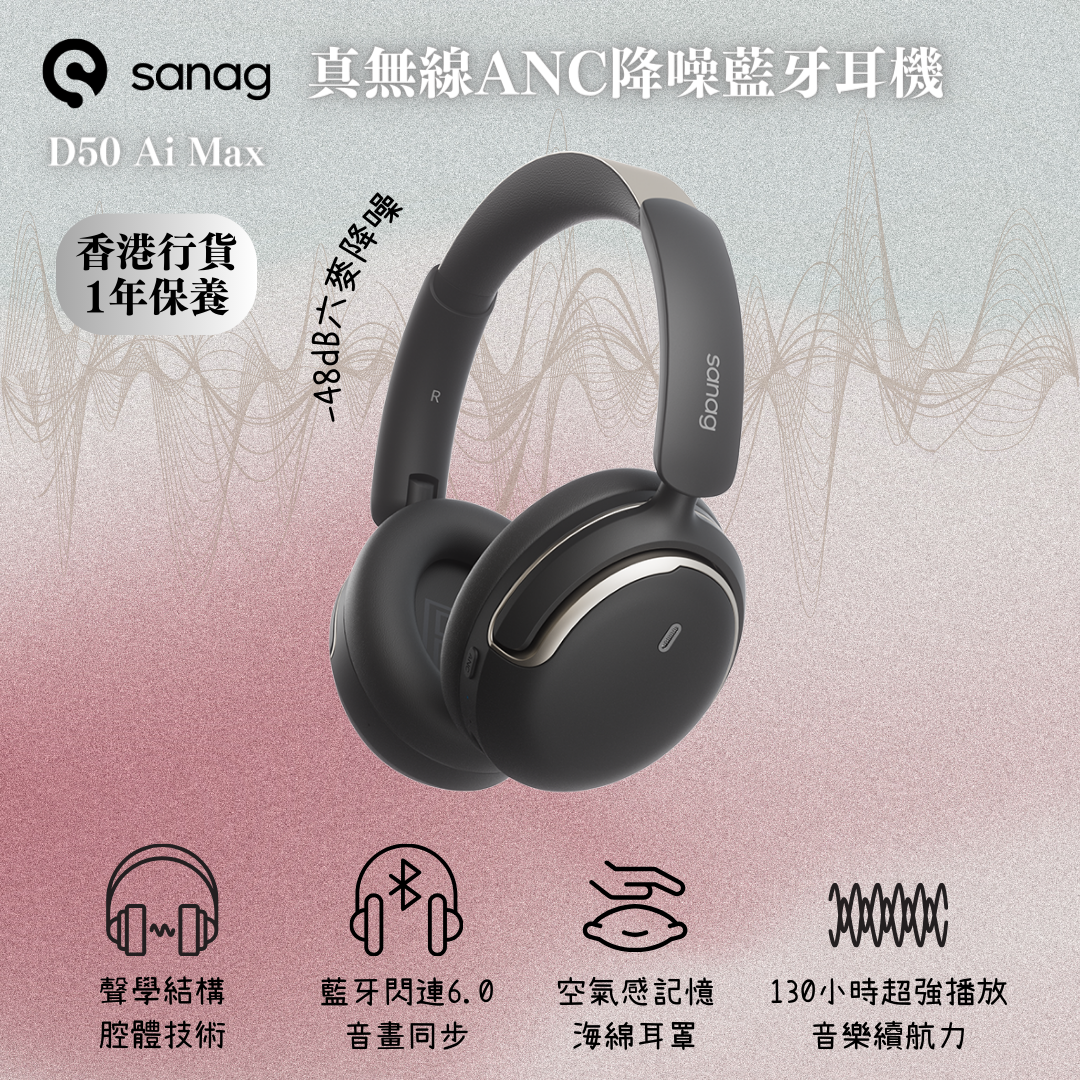 Sanag - D50 Ai Max真無線ANC降噪藍牙耳機