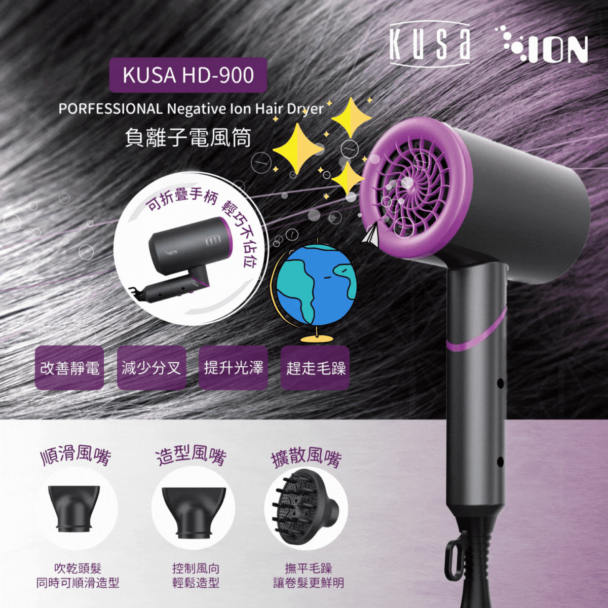 Kusa - HD-900 負離子電風筒 Kusa