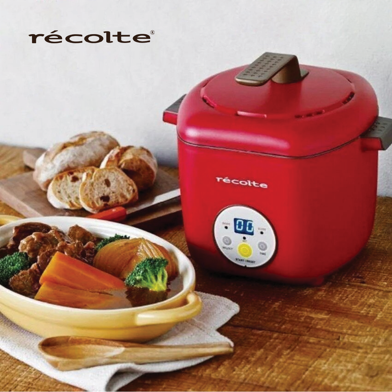 récolte - CotoCoto 日式電飯煲(紅色)RHC-1C|陶瓷內膽|健康電飯煲|多功能電鍋|雙層電飯煲|陶瓷電飯煲|日式電飯煲|陶瓷內膽電飯煲 récolte