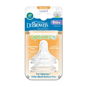 Dr. Brown's - 仿母乳矽膠奶咀兩個裝(第四階段/ 9M+)仿母乳奶咀|嬰兒奶咀|九個月奶咀|第四階段奶咀|母乳形奶咀 Bliss