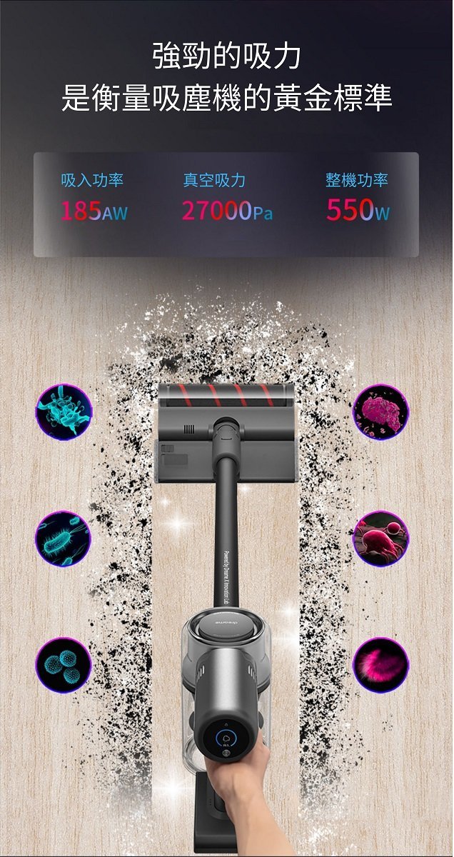 Dreame - 追覓 V12 吸拖一體無線吸塵機|洗地機|27kPa吸力|185AW 吸力功率 Dreame
