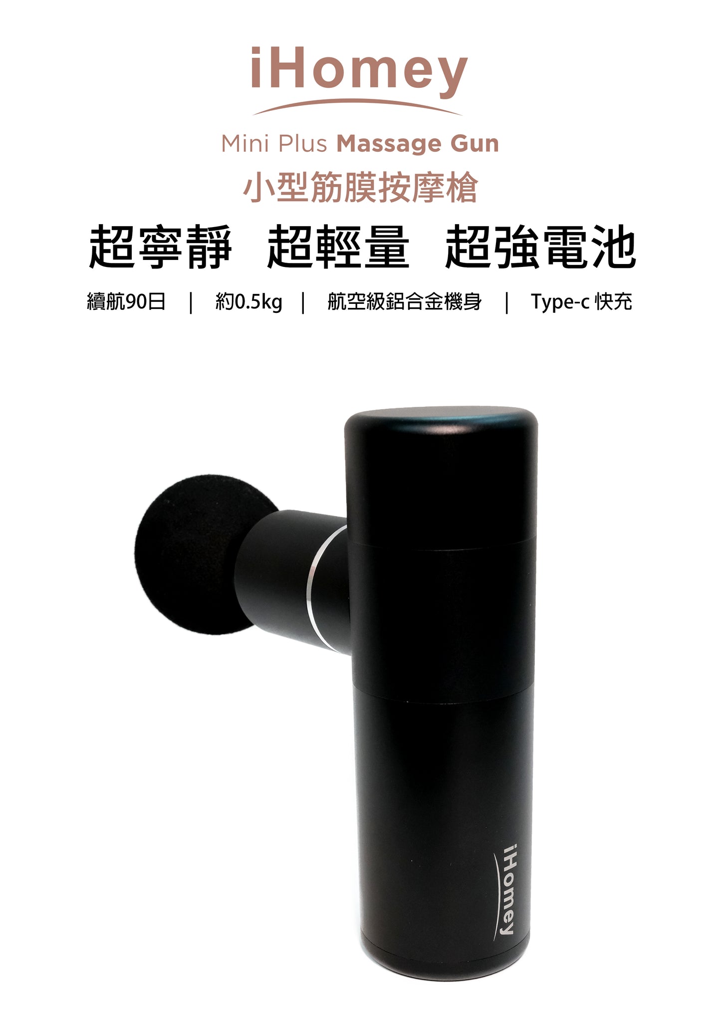 iHomey - 【原裝行貨】iHomey Mini Plus 按摩槍(黑色)