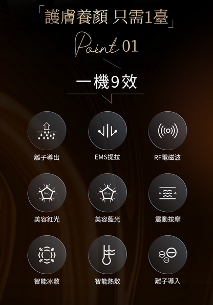 ANLAN - 18K 晶鑽射頻美容儀Pro（黑金色)｜射頻儀｜EMS微電流｜面部按摩器｜多功能美容儀｜導出儀｜LED光療機｜射頻機｜導入儀｜家用美容儀 ADRY31-01A