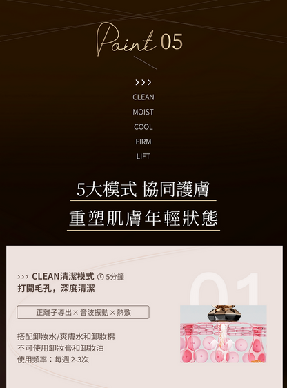 ANLAN - 18K 晶鑽射頻美容儀Pro（黑金色)｜射頻儀｜EMS微電流｜面部按摩器｜多功能美容儀｜導出儀｜LED光療機｜射頻機｜導入儀｜家用美容儀 ADRY31-01A