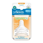 Dr. Brown's - 仿母乳矽膠奶咀兩個裝（第二階段/ 3M+）仿母乳奶咀 Dr. Brown