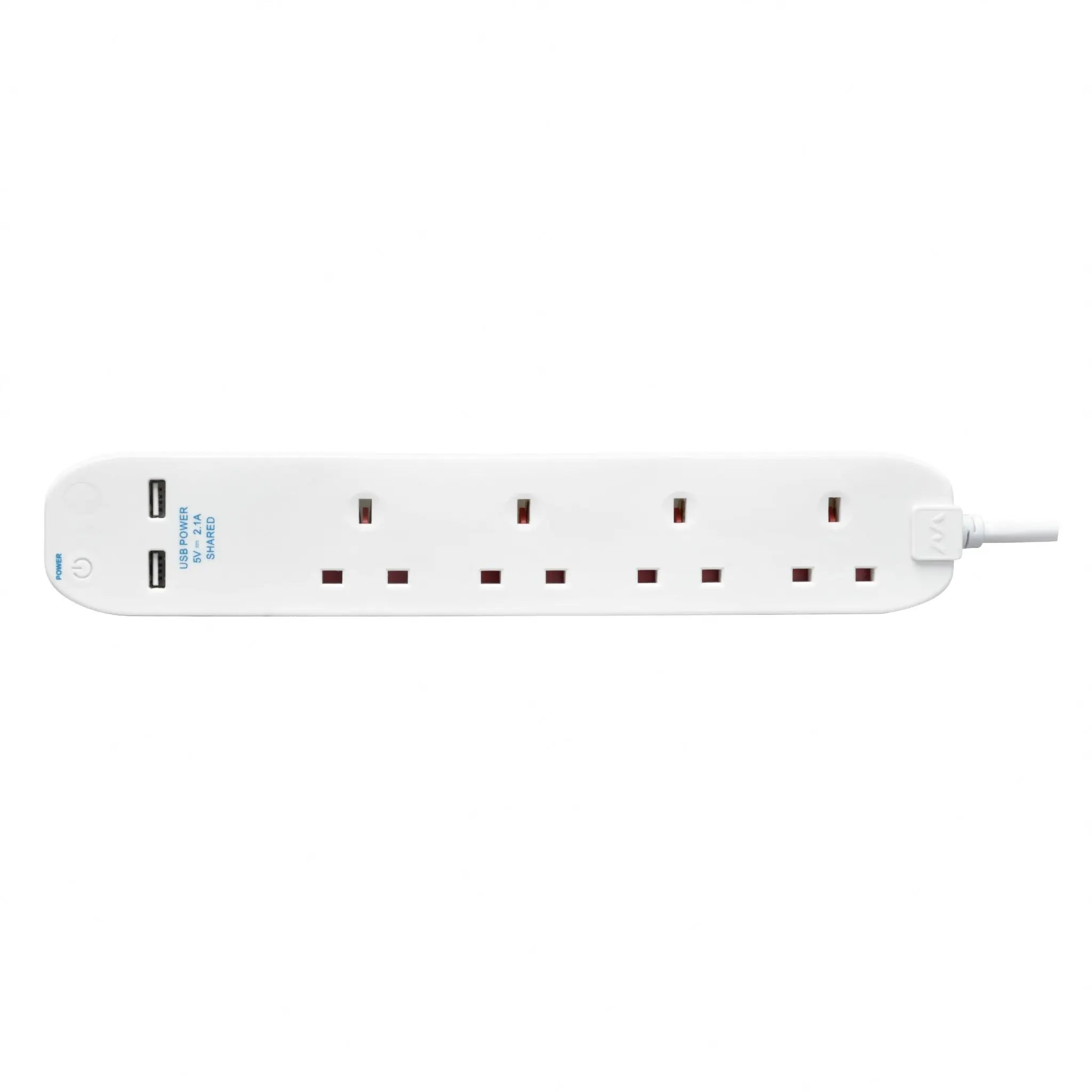 MasterPlug - USB 4位x13A 2米延長線拖板 連USB x2 -BFNU2N