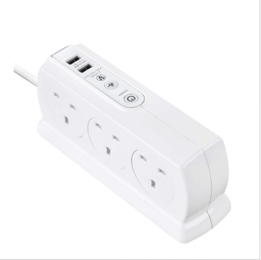 Masterplug -SRGDSU62PW  Compact 2位 USB 3.1A 及 6位X13A 2米防雷拖板