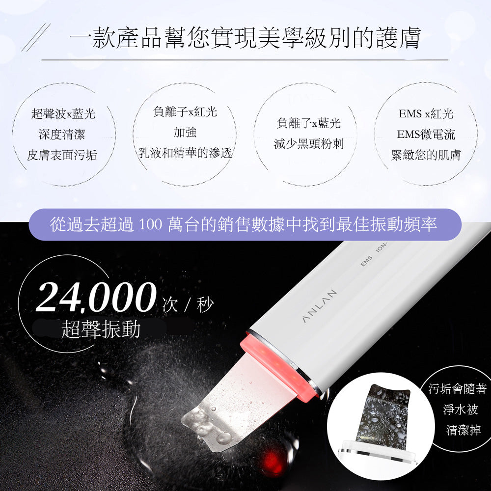 ANLAN - (白色) 六合一 紅藍光超聲鏟皮機 ACPJ31-02A ANLAN