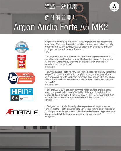 Argon Audio - Forte A5 MK2 Bluetooth Active Speaker