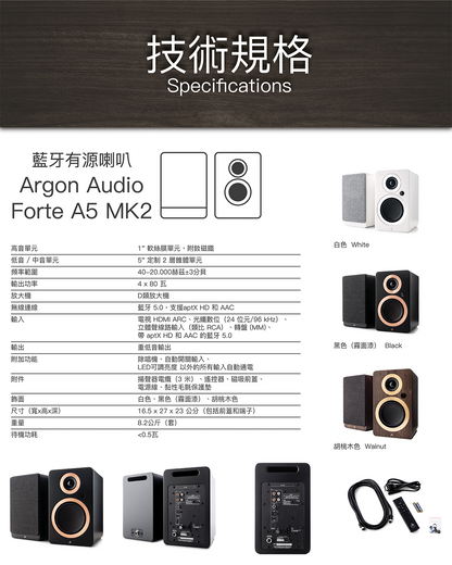 Argon Audio - Forte A5 MK2 Bluetooth Active Speaker
