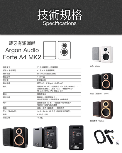 Argon Audio - Forte A4 MK2 藍牙有源喇叭