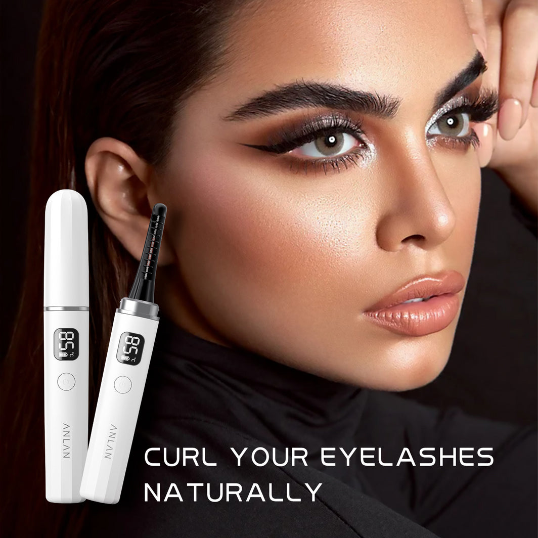 ANLAN - 日本菱鑽睫毛卷翹器｜雙頭睫毛卷翹器｜電睫毛棒｜燙眼睫毛棒｜睫毛捲曲器｜電睫毛機｜發熱眼睫毛棒｜充電式電睫毛棒｜手提卷睫毛｜捲眼睫毛器（白色）AJMJ31-02A ANLAN