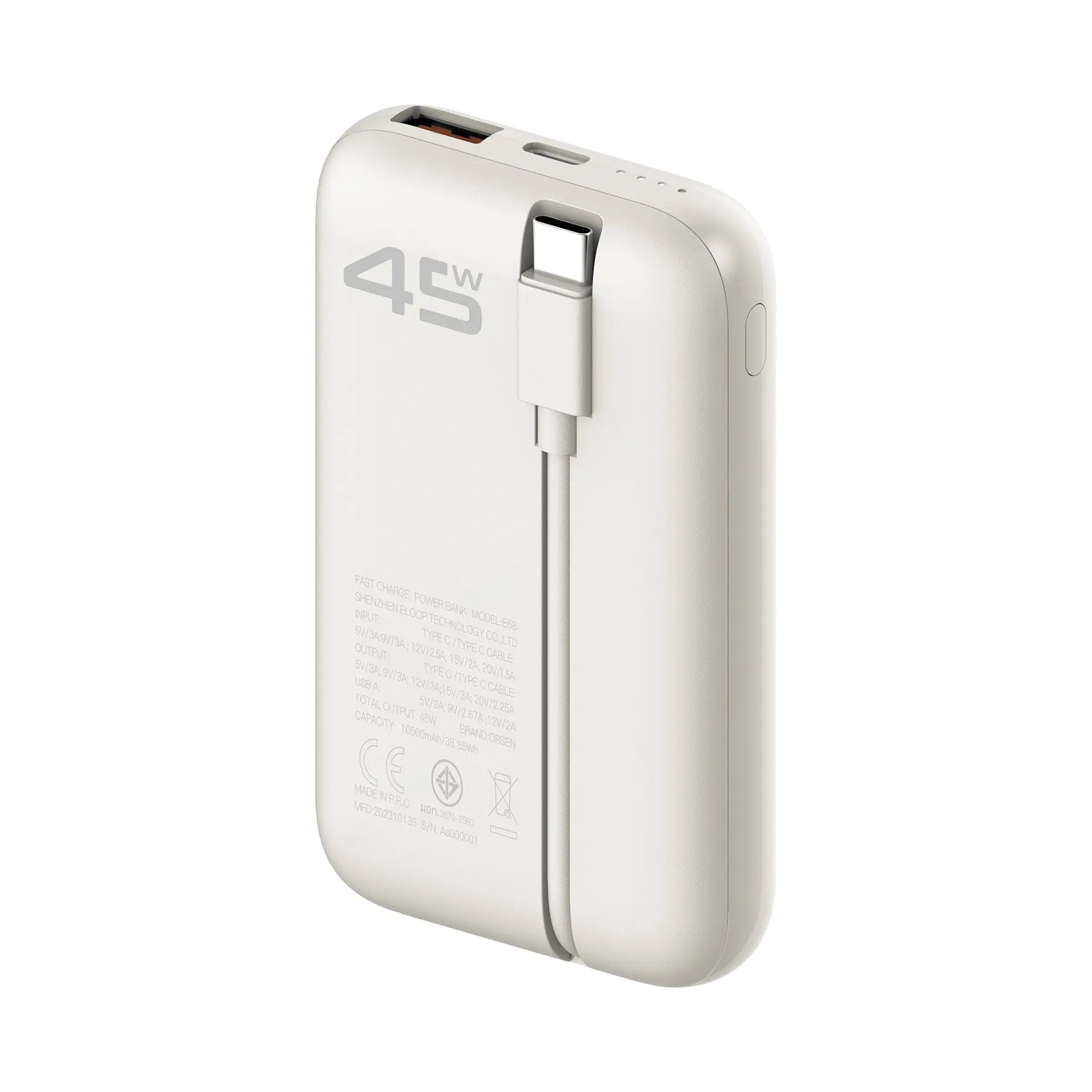 Orsen - E68 45W USB-C 10500mAh 三輸出口 快速充電寶 Orsen