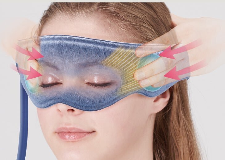 Lourdes - 日本 Oyasumi MeMe Hot & Air Black 氣囊按摩 溫熱熱敷護眼眼罩 AX-BNL803NV 藍色【香港行貨】 Lourdes