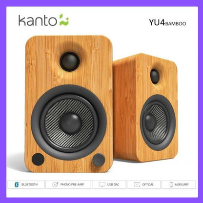 Kanto - YU4 Audiophile DAC AK4388 Decoder Bluetooth Active Speaker Bamboo Color
