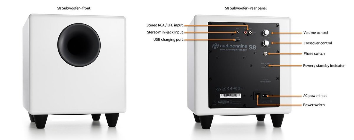audioengine - 【香港行貨】S8 Powered Subwoofer 低音喇叭 (白色)
