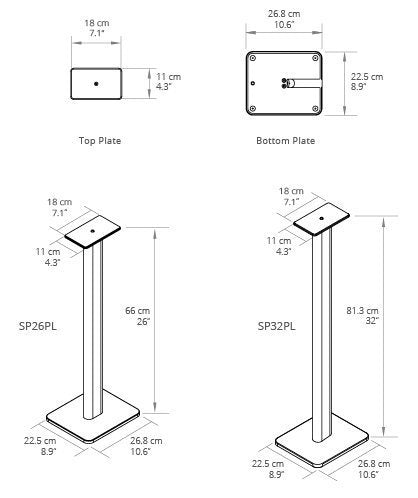 Kanto - SP26 / SP32 喇叭通用落地腳架 (適用TUK/YU6/YU4) Kanto