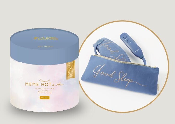 Lourdes - 日本 Oyasumi MeMe Hot & Air Black 氣囊按摩 溫熱熱敷護眼眼罩 AX-BNL803NV 藍色【香港行貨】 Lourdes