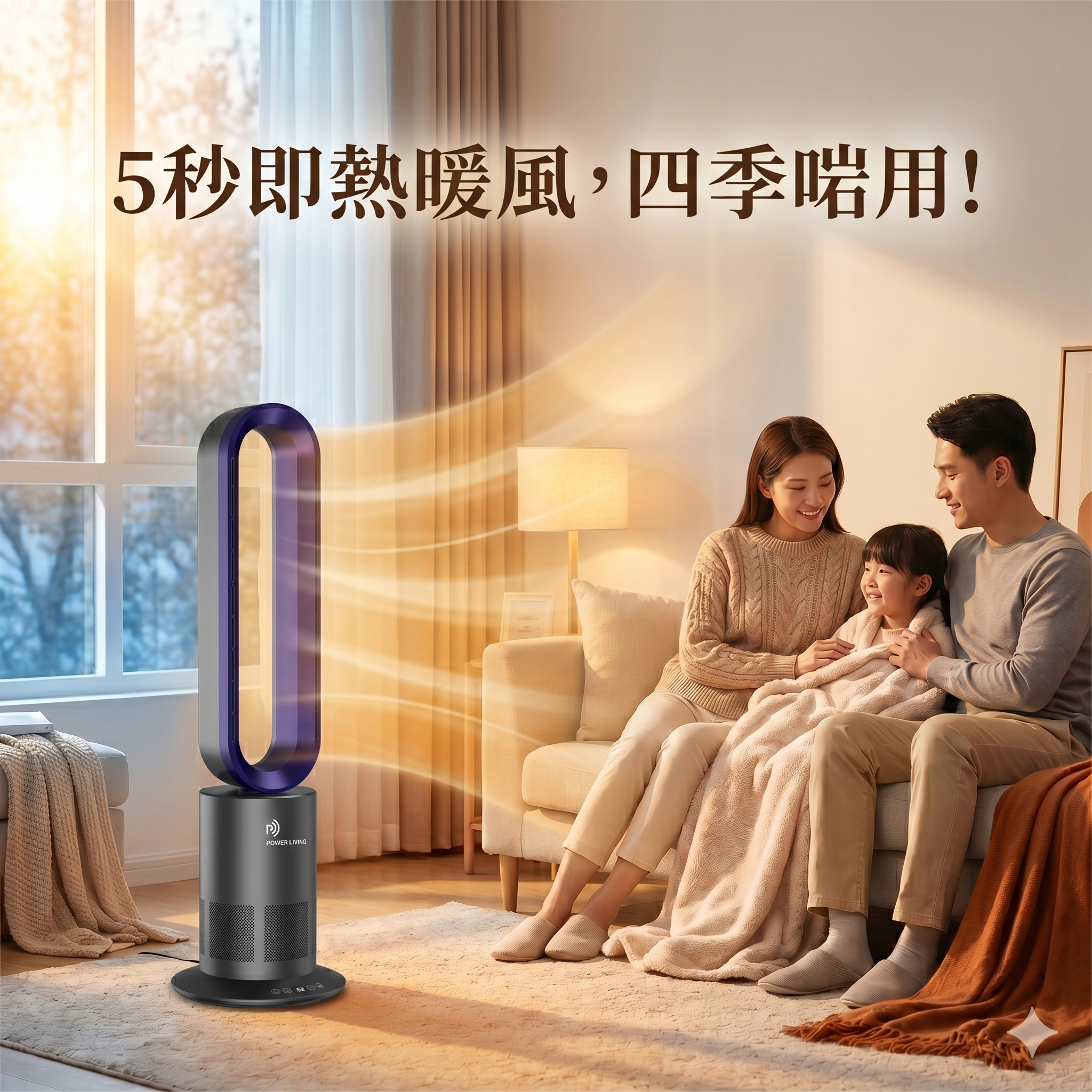 POWER LIVING - 超大風量冷暖二合一無葉座地風扇 TP-08PLUS Power Living