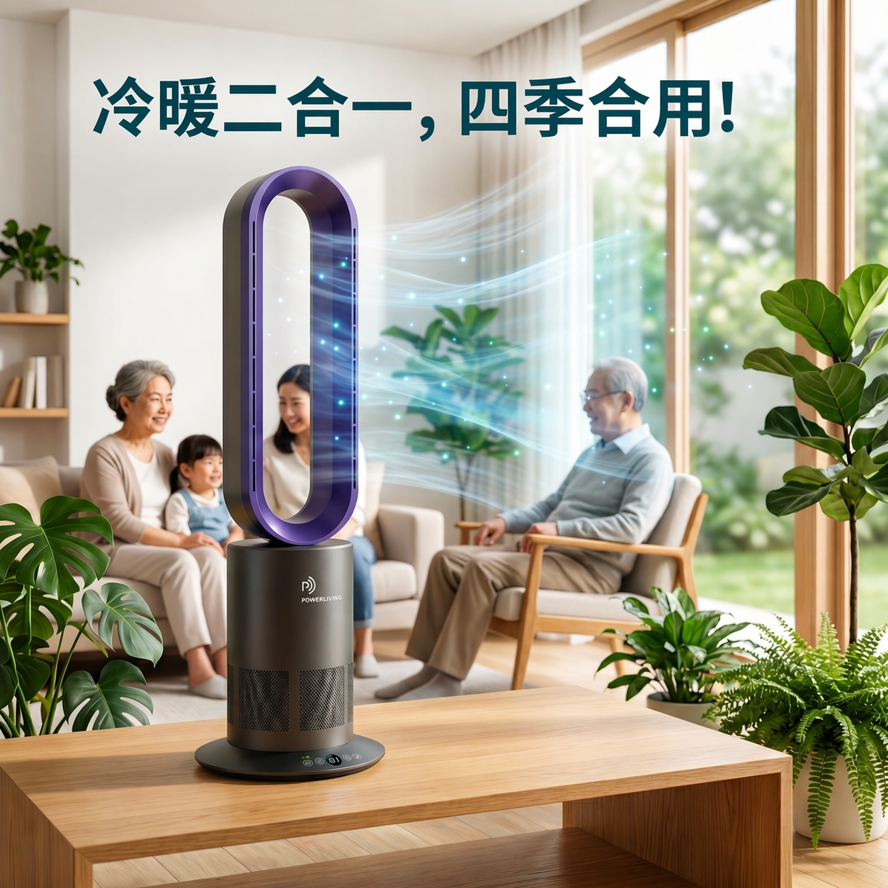 POWER LIVING - 超大風量冷暖二合一無葉座地風扇 TP-08PLUS Power Living