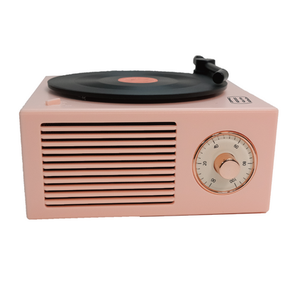 Kusa - VP-300 Vinyl Turntable Design Bluetooth Speaker (Light Pink)