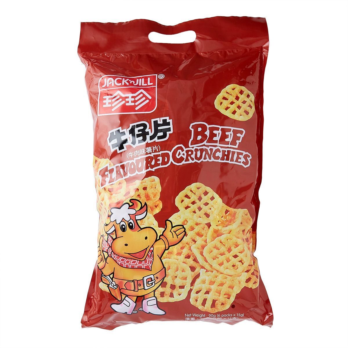 珍珍 - 牛仔片（15克 x 6包/ 超級裝）牛肉味脆片