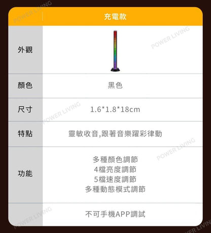 一品 - KP004 RGB拾音LED聲控氛圍燈（黑/白色 一對）