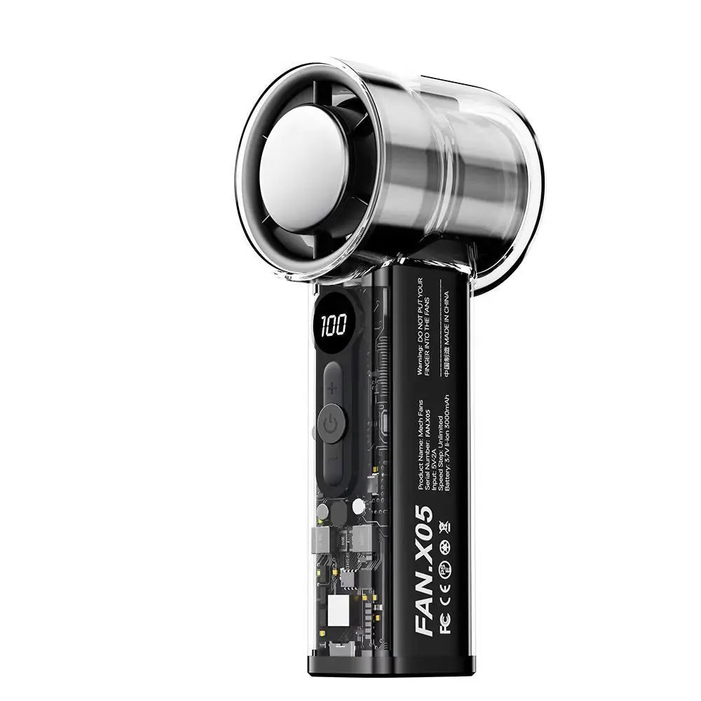 IPPIN 一品 - 迷你製冷手持風扇 X05 全透明外殼 16 度冰敷冷凍 3000mAh 30 小時超長續航 10m/s 高風速 X05-WH