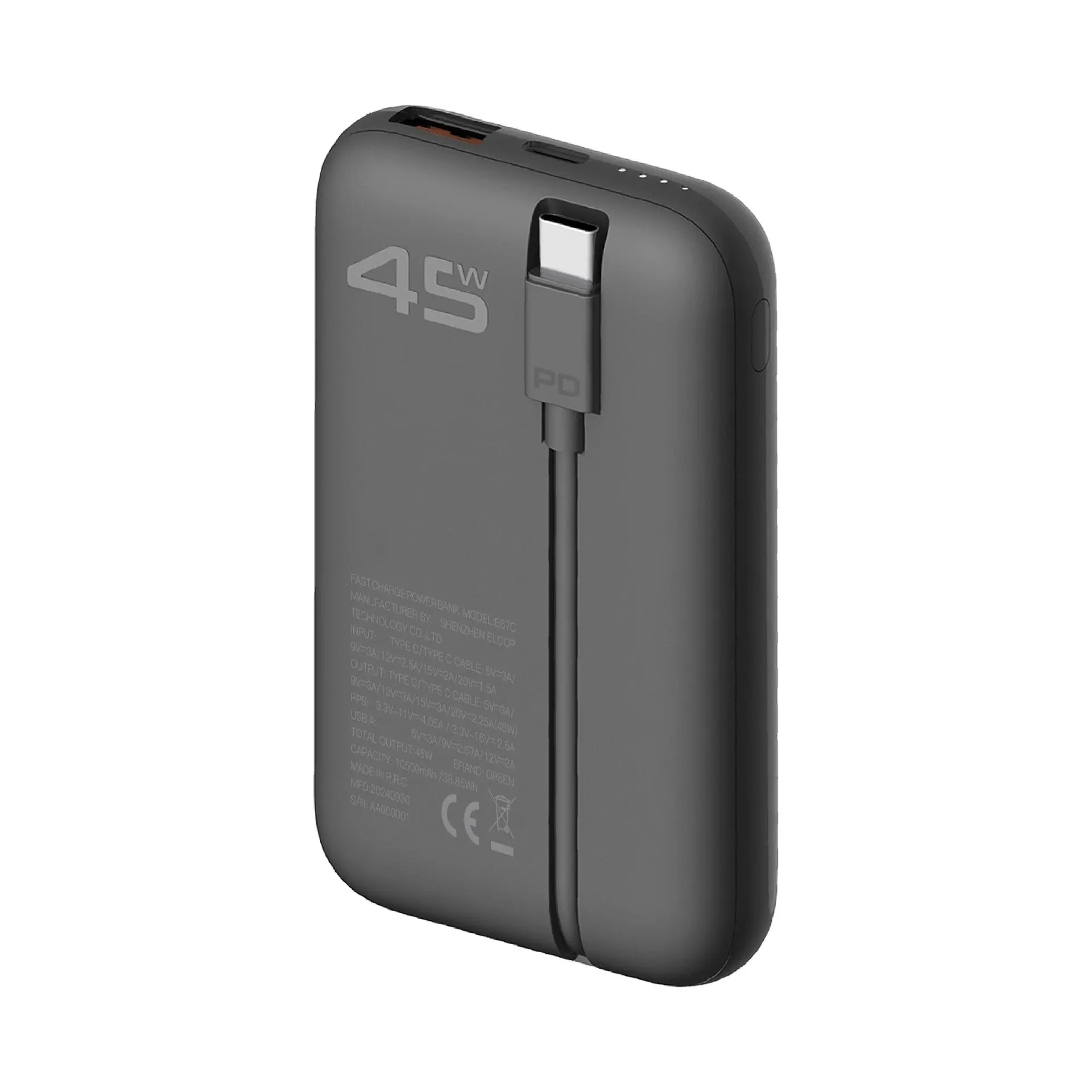 Orsen - E68 45W USB-C 10500mAh 三輸出口 快速充電寶 Orsen