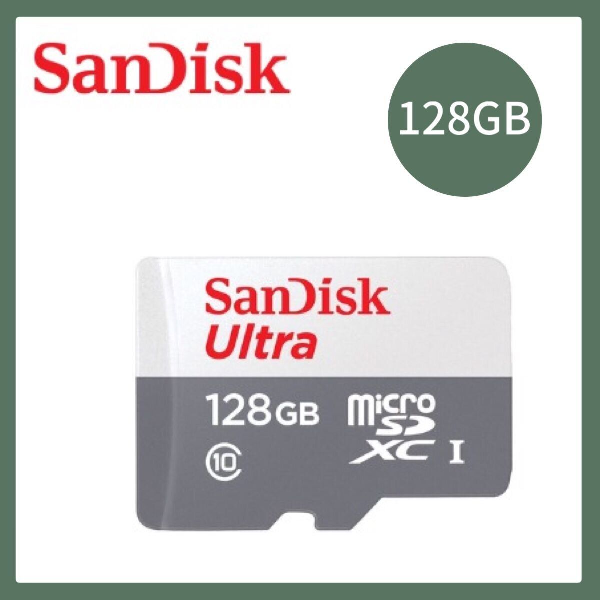 SanDisk - Ultra MicroSD 128GB 100MB/S 記憶卡 (SDSQUNR-128G-GN3MN)
