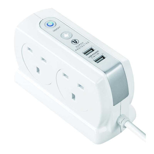 Masterplug - SRGDSU43PW 2個3.1A USB端口+4位13A防雷3米線長拖板