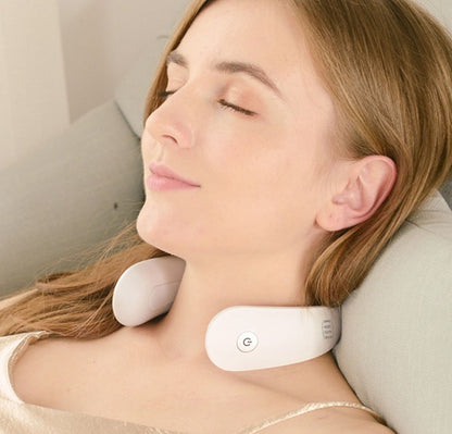 Kusa - N200 Smart Neck Massager for Warming Neck White Japanese Brand Bluetooth APP Connect to USB for Charging