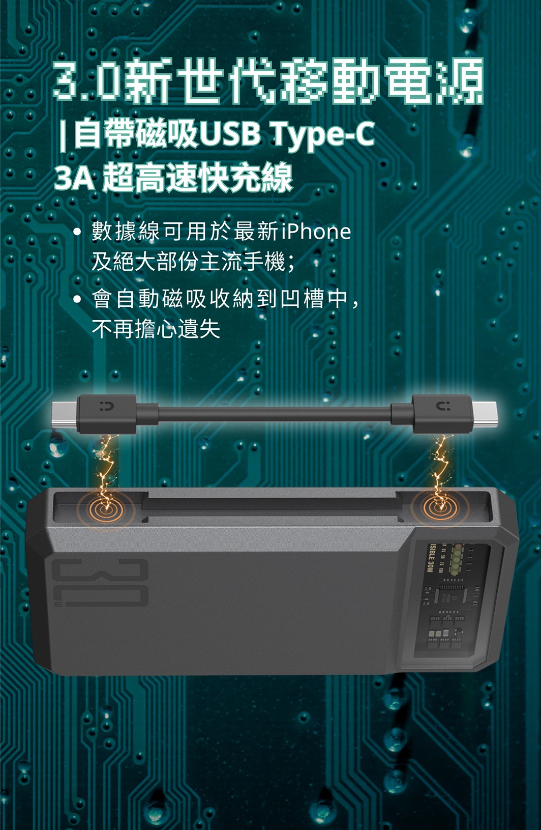 Orsen - E59 30W USB-C 20,000mAh 三輸出口 快速充電寶  灰色 Orsen