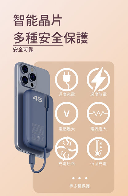 Orsen - E68 45W USB-C 10500mAh 三輸出口 快速充電寶 米白色