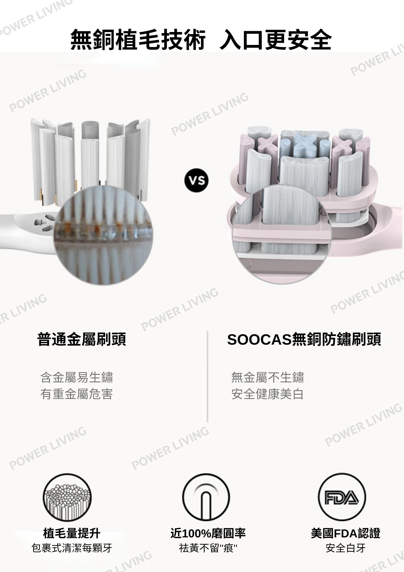 SOOCAS - X3U美白型聲波電動牙刷(粉紅色）【香港行貨】 SOOCAS
