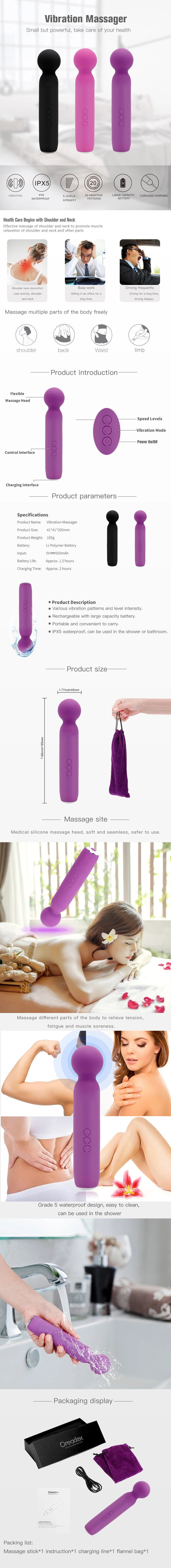 Oreadex - OD294 多功能震動按摩捧（粉色）【香港行貨】 Oreadex