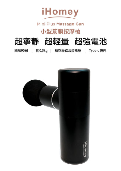 iHomey - [Original Licensed Product] iHomey Mini Plus Massage Gun (Black)