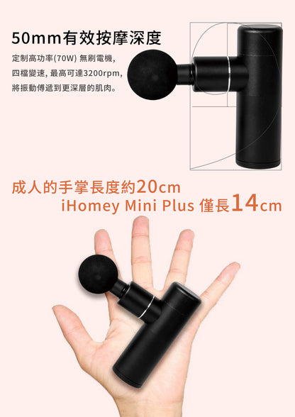 iHomey - [Original Licensed Product] iHomey Mini Plus Massage Gun (Black)